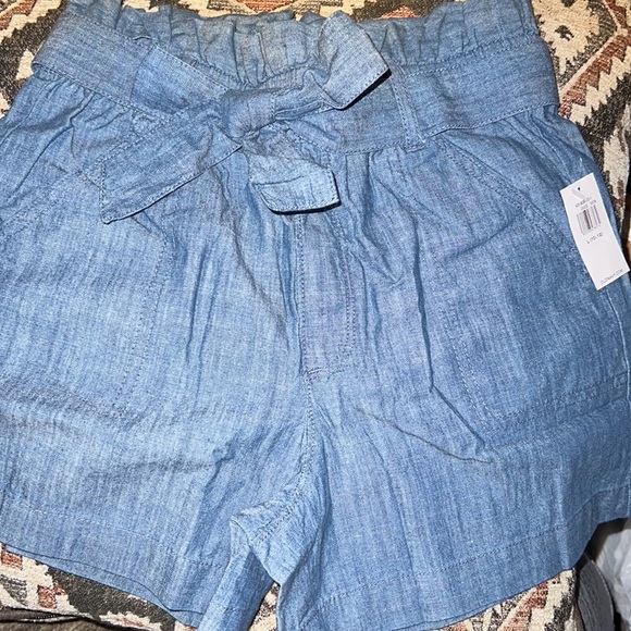 Paperbag waist‎ chambray utility shorts - Picture 3 of 5